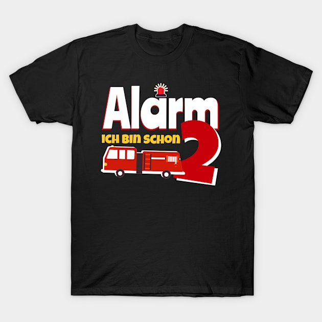Alarm! I am 2 fire engine children gift T-Shirt by 2blackcherries